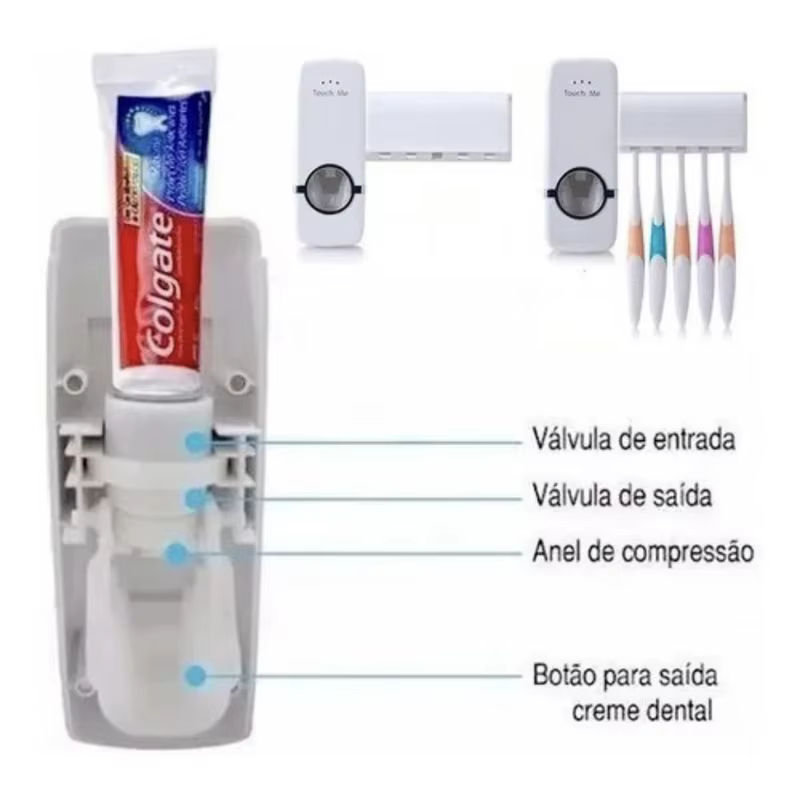 Dispenser Aplicador Creme Dental Automatico Pasta Dente Suporte Escovas