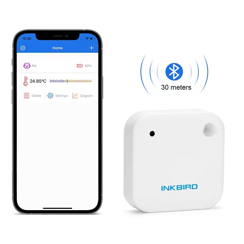 Termômetro e Higrômetro Inteligente Bluetooth INKBIRD IBS-TH2 (3 Tipos) - Sensor de Temperatura e Umidade para Estação Meteorológica Doméstica e Experiências de Dados