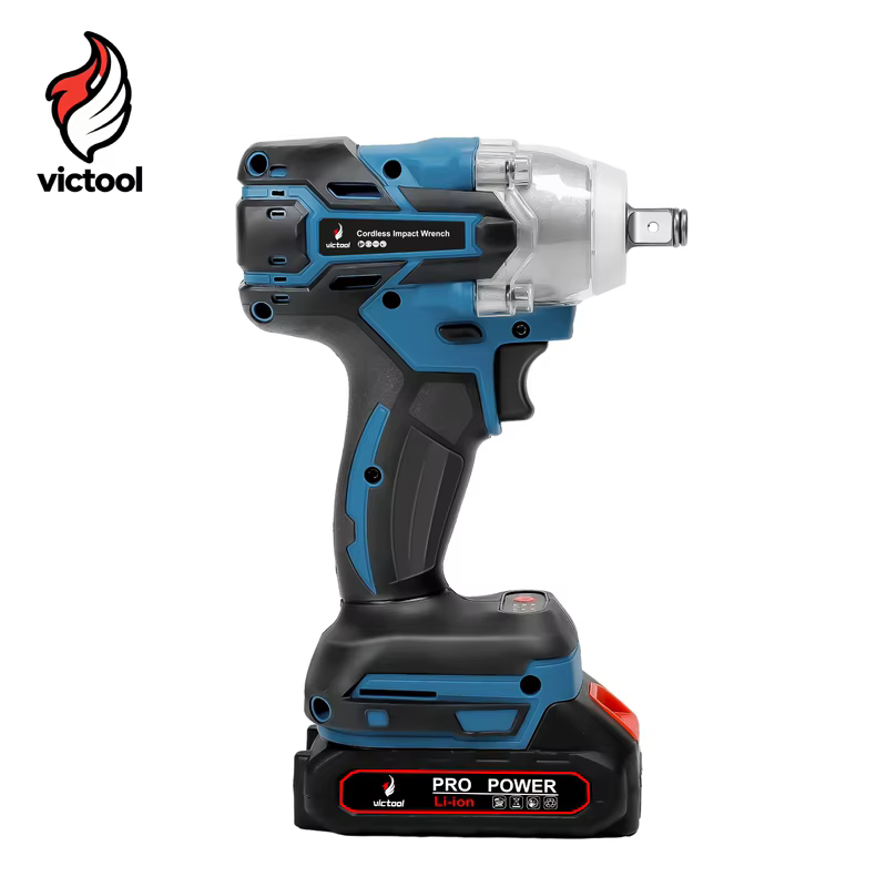 Chave de Impacto Sem Fio 21V com Bateria Recarregável e Encaixe de 1/2 Polegada, 300Nm, Portátil Brushless, Máquina Parafusadeira de Impacto, Plugue BR