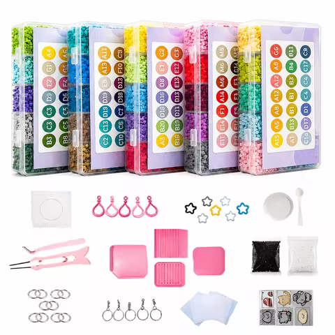 Hama Beads Kit Miçangas Fusíveis 2.6mm 24 48 72 Cores Térmico DIY Artesanato Brinquedo Educativo Presente Criança Passar Ferro