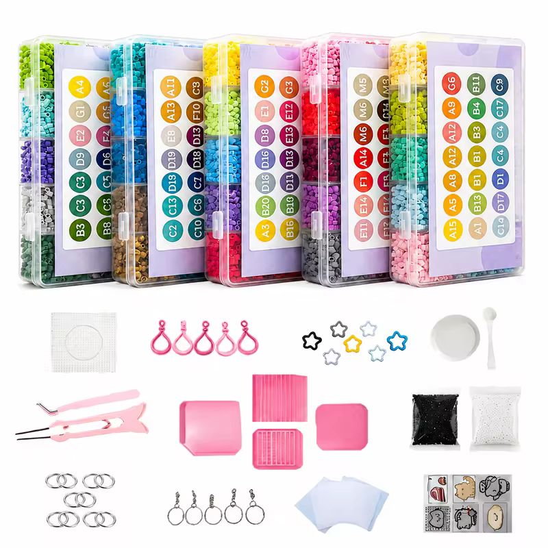 Hama Beads Kit Miçangas Fusíveis 2.6mm 24 48 72 Cores Térmico DIY Artesanato Brinquedo Educativo Presente Criança Passar Ferro