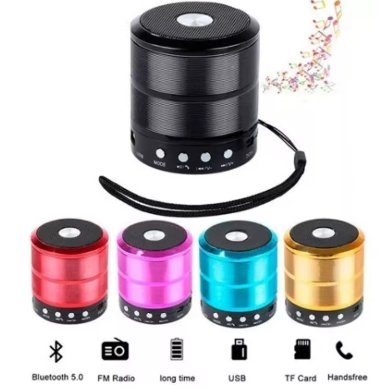 Mini Caixa Caixinha Som Bluetooth Portátil Com Usb Mp3 P2 Sd Rádio Fm Colorida