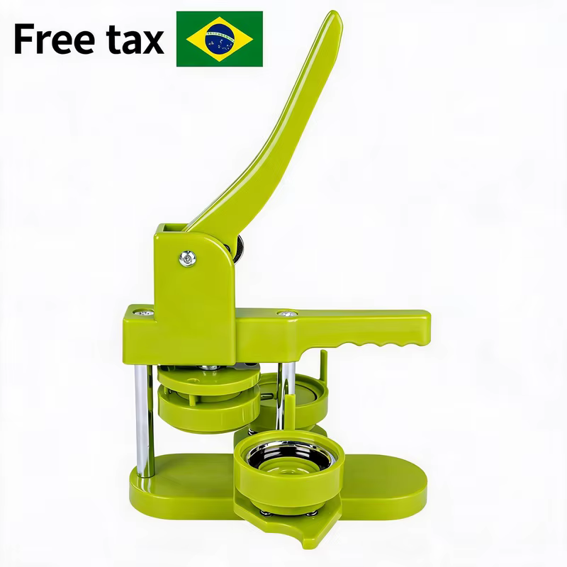 Máquina de Fazer Crachás DIY Sem Instalação 3 em 1 (25mm/32mm/58mm) com 100 Conjuntos de Peças – Rápida e Simples
