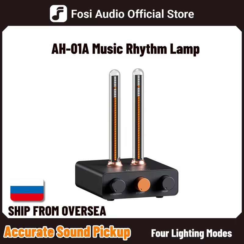 Luminária de Ritmo Musical Fosi Audio AH-01A com Tubo LED, Lâmpada Ambiente de Mesa com Microfone de Alta Sensibilidade, Decoração de Mesa para Jogos
