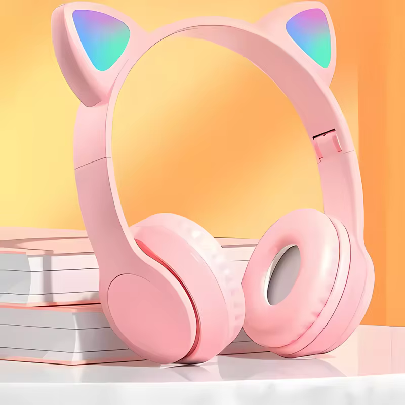 Fone De Ouvido Orelha Gatinho Bluetooth Infantil Led Menino Menina Cores Variadas