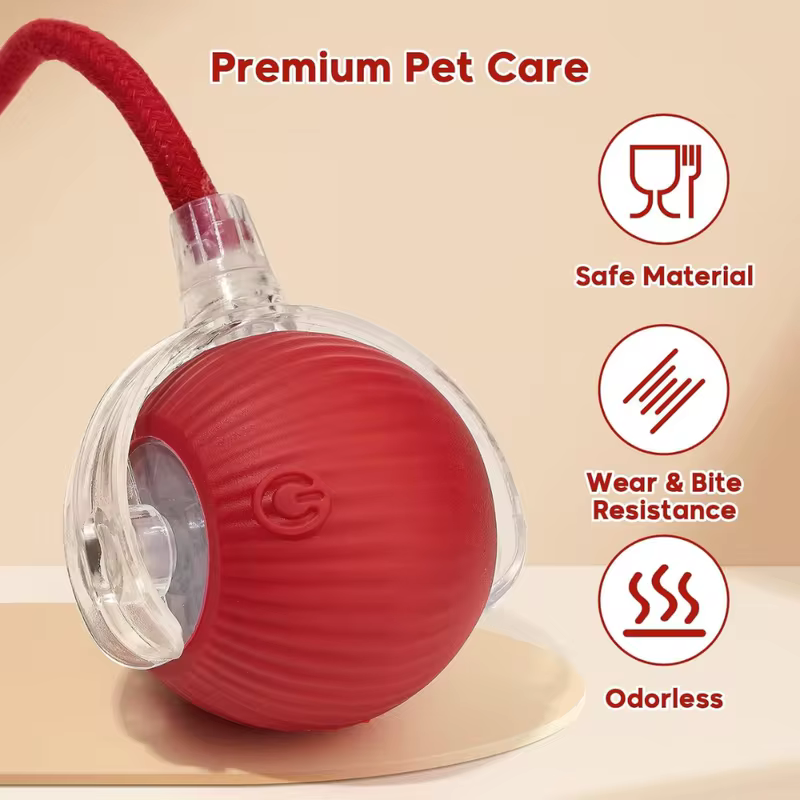 Bolinha Inteligente para Gatos e Cães – Luz LED, Recarga USB e Movimento 360