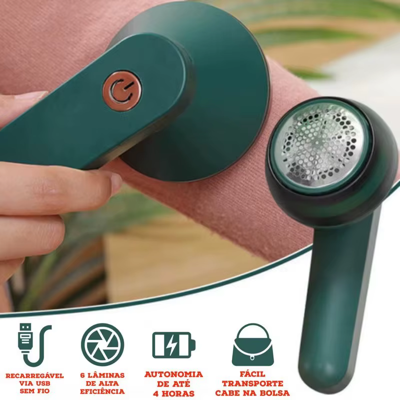 Aparelho Elétrico Removedor de Pelúcia Recarregável para Roupas Portátil e Seguro em Todos os Tipos de Tecido