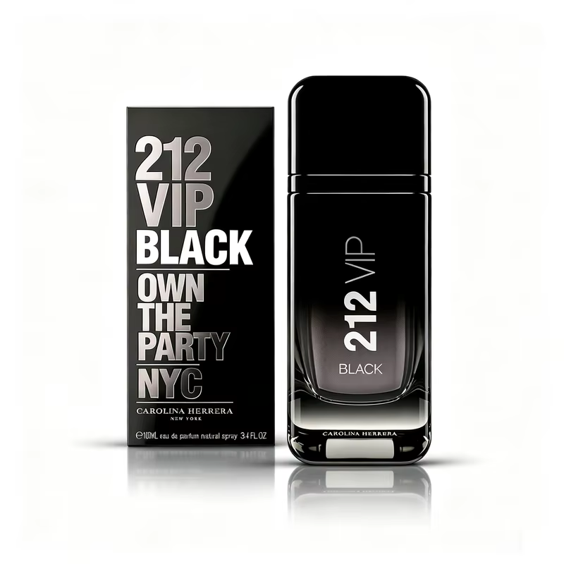 Perfume Carolina Herrera 212 VIP Black 100ml EDP Masculino, Fragrância Oriental Amadeirada Longa Duração, Ideal para Festa e Pre