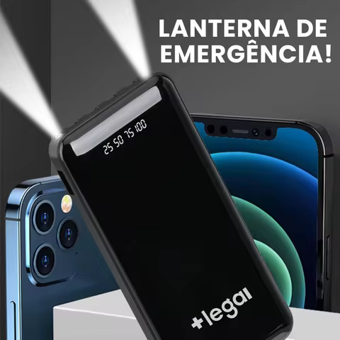 Carregador Portátil 20000mAh Design Único e Compacto Bateria de Grande Duração Para Aventuras ao Ar Livre e Emergências