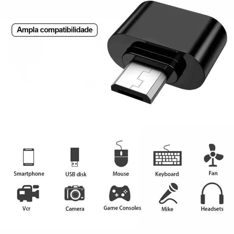 Adaptador Conector Otg Usb P/ V8 Micro Usb Celular OU Pendrive