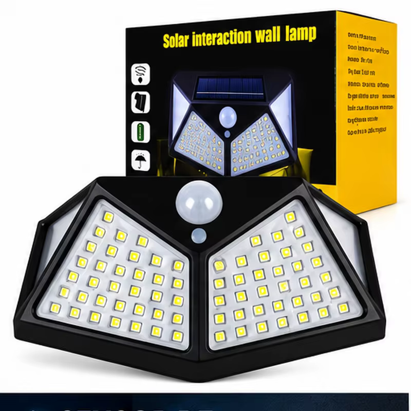 Luminária Solar De Parede 100 Led Sensor De Movimento IP65