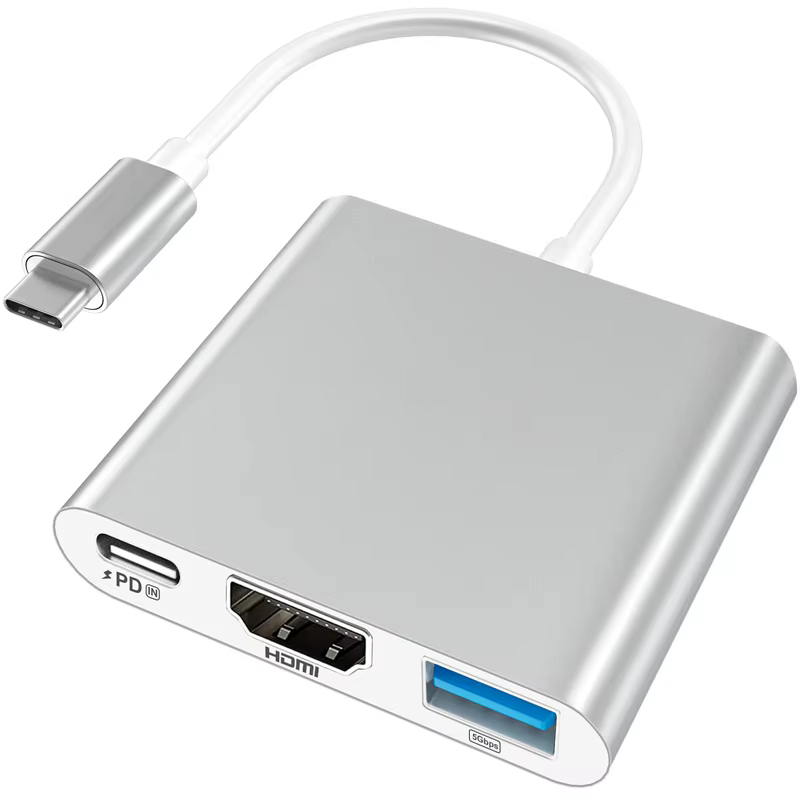 Adaptador USB-C para HDMI 4K, USB 3.0 e Carga PD - Compatibilidade com MacBook, Thunderbolt 3 e DEX Android