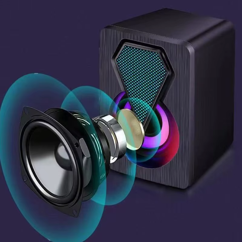 Caixa de som Pc Gamer Com Luz RGB Estéreo 2.0 Para Computador Notebook