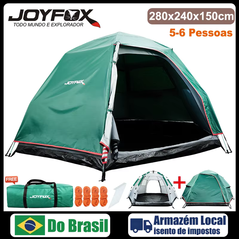 Joyfox Barraca Camping Automática Família 5-8 Pessoas Impermeável 3000mm 280*240*150cm