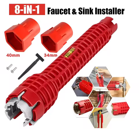 Chave Hidráulica Ferramenta Profissional Para apertar cano Instalar Torneira 8 em 1 Chave de Encanamento -Neverdie Store