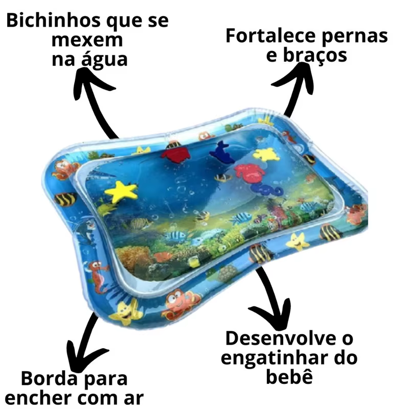 Tapete inflável para brincar com bebês para diversão segura no verão