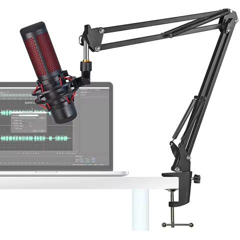 Braço Articulado Para Microfone De Mesa Profissional Ajustável Compatível Com HyperX Quadcast Para Podcast E Gravação