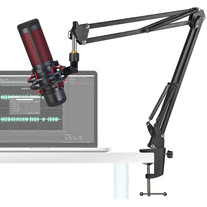 Braço Articulado Para Microfone De Mesa Profissional Ajustável Compatível Com HyperX Quadcast Para Podcast E Gravação