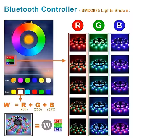 Fita LED RGB Rolo 5m com Fonte e Controle Dupla Face - Neverdie Store