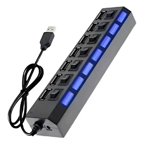Adaptador Usb Expansor Pc Acessórios7 entrada Usb Hub 2.0 Multi Usb Tomada Adaptador Extensor 7 portas