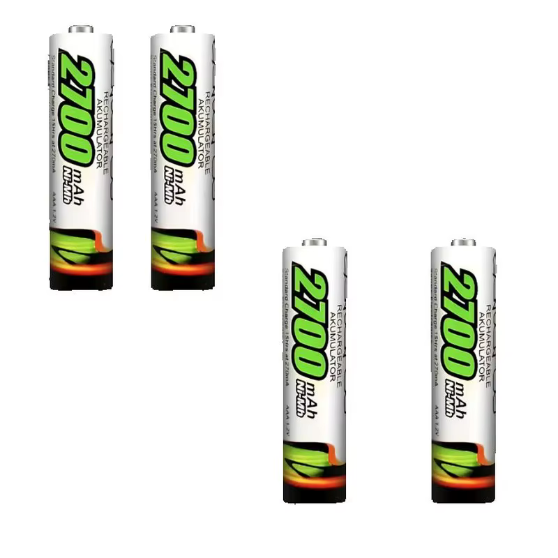 4 Pilhas Bateria Recarregáveis AAA 2700 Mah Durável Cartela