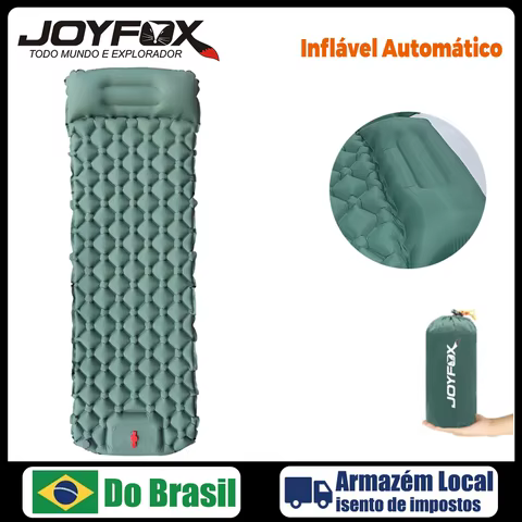 Joyfox Colchão camping Inflável Automático Solteiro Com Travesseiro Sleeping Pad Ar Externo Portátil De Acampamento