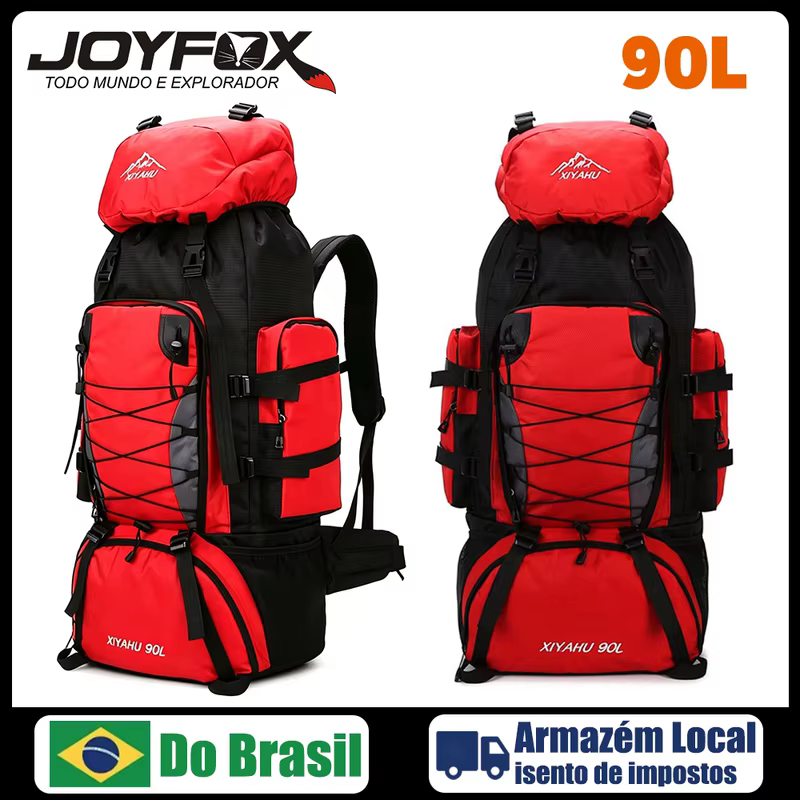 Joyfox Mochila de Montanha Impermeável Para Trilha, Camping e Viagem Mochila Cargueira 90L Grande Capacidade