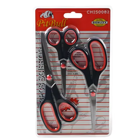 Kit 3 Tesouras Multifuncional Cabelo Papel Em Aço Inox 3 Unidade