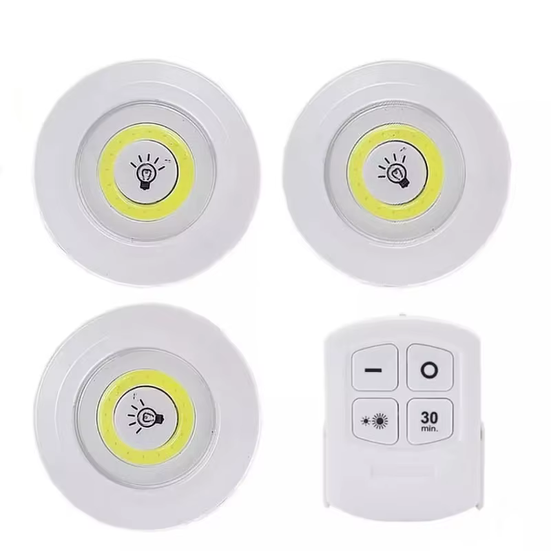 Kit 3 Lâmpada Luminária Controle Remoto Led Spot Sem Fio
