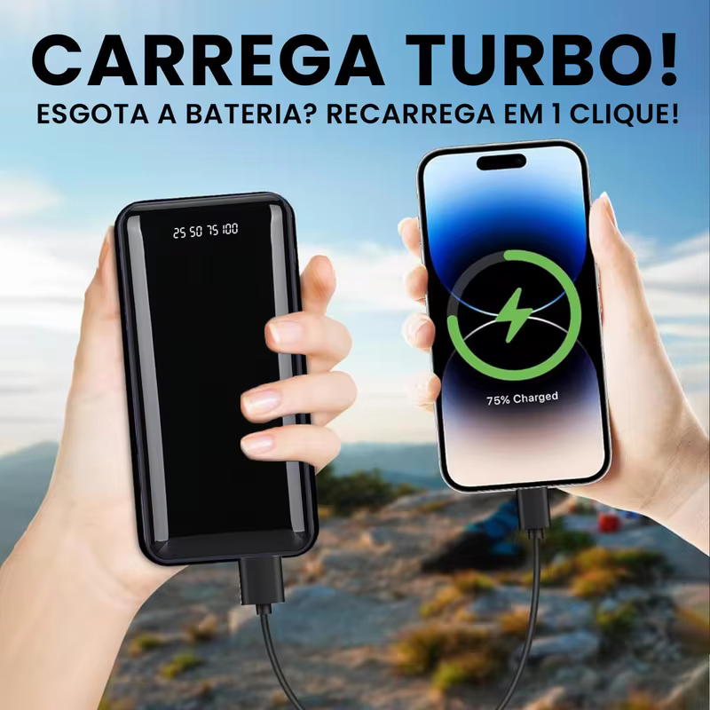 Power Bank 20000 Mah com Lanterna Carregador Portátil Favo de Mel Bateria Externa 20000mah