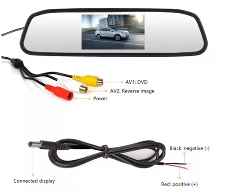 Espelho Retrovisor Tela Lcd Saída Camera Ré Tela Lcd 4,3