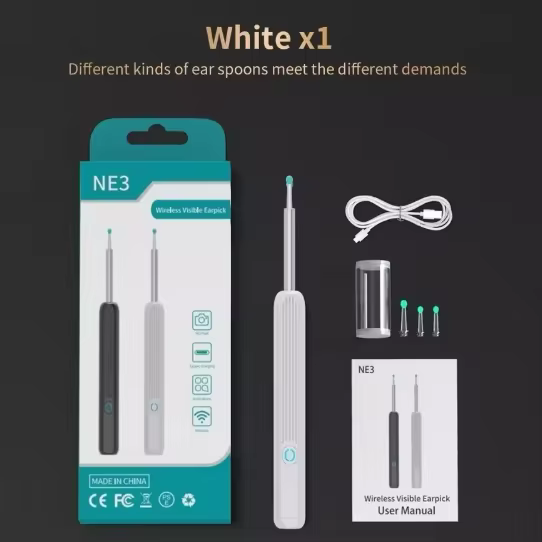 Limpador de Ouvido Otoscópio NE3 com Câmera Removedor de Cera Limpeza Wireless - Neverdie Store