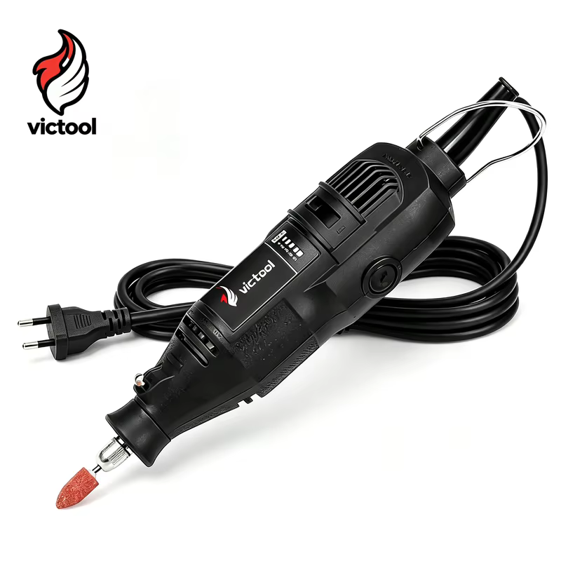 Kit de Máquina de Moer Elétrica Victool 110V com 124 Acessórios, Ferramenta Rotativa Ajustável de 5 Velocidades para Gravação e Polimento