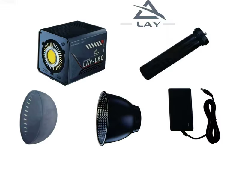 Luz de Preenchimento COB de 80W, Alta Potência, Iluminador de Mão para Gravação Externa, Fotografia e Palco
