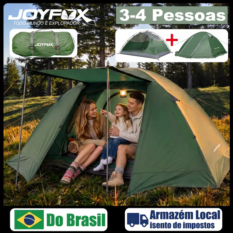 Joyfox barraca de acampamento para mochila ao ar livre Barraca Camping praia pesca 3/4 Pessoas Impermeavel com mosca de chuva