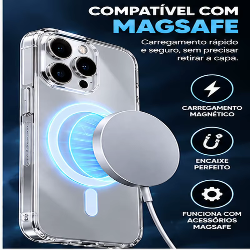 Capa de Celular: Compatível com 14, 13, 12, 11, 14, 13, 12 Mini, XS Max, XR, X, XS, 7, 8 Plus. Capa de Luxo Transparente com