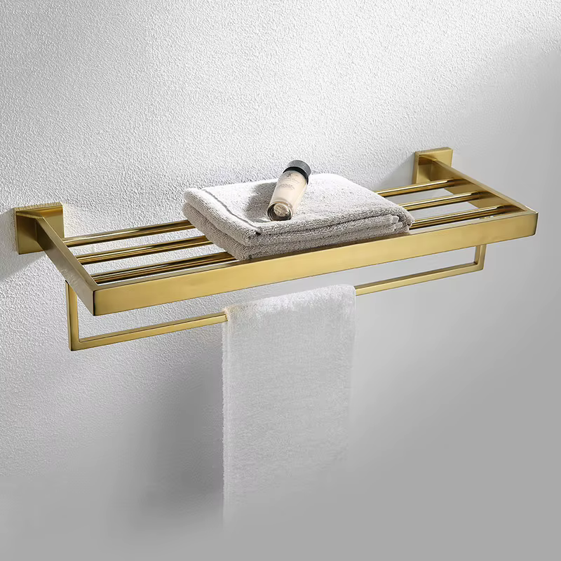 Ouro Escovado Acessórios Do Banheiro, Barra De Toalha De Hardware, Suporte Do Papel Higiênico, Toalheiro, Gancho, Saboneteira, Escova De Vaso Sanitário