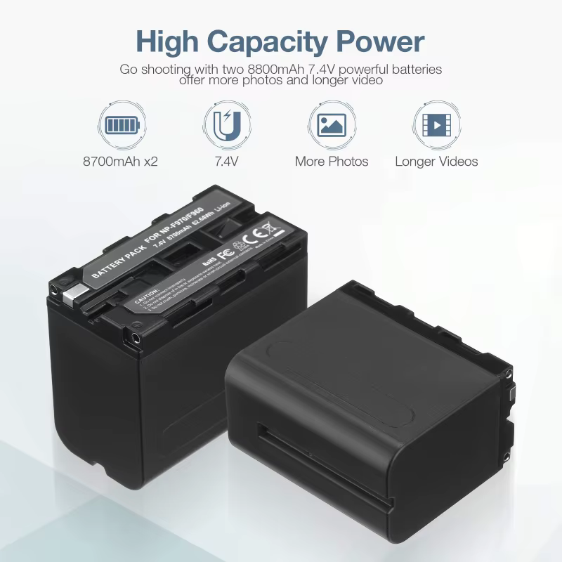 【Do Brasil】NP-F970 Bateria de substituição 8700mAh para Sony FX3 FX30 A7 Canon R5 Nikon Z8 Câmera Camcorder Sokani X100 Luz de vídeo