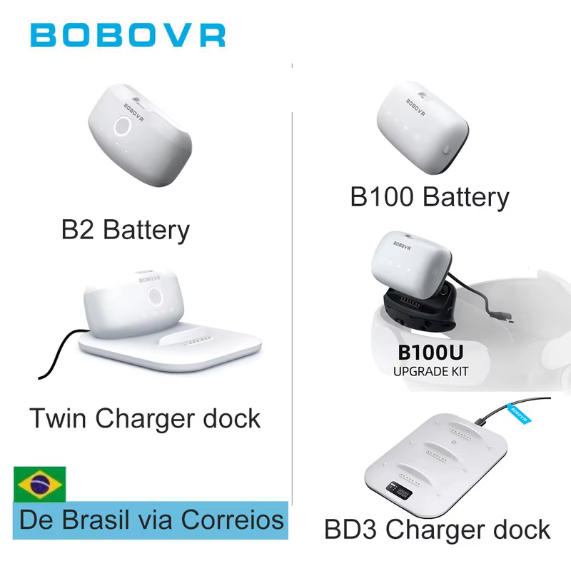 BOBOVR Battery Pack and Charger Dock Enviado do armazém em São Paulo Brasil