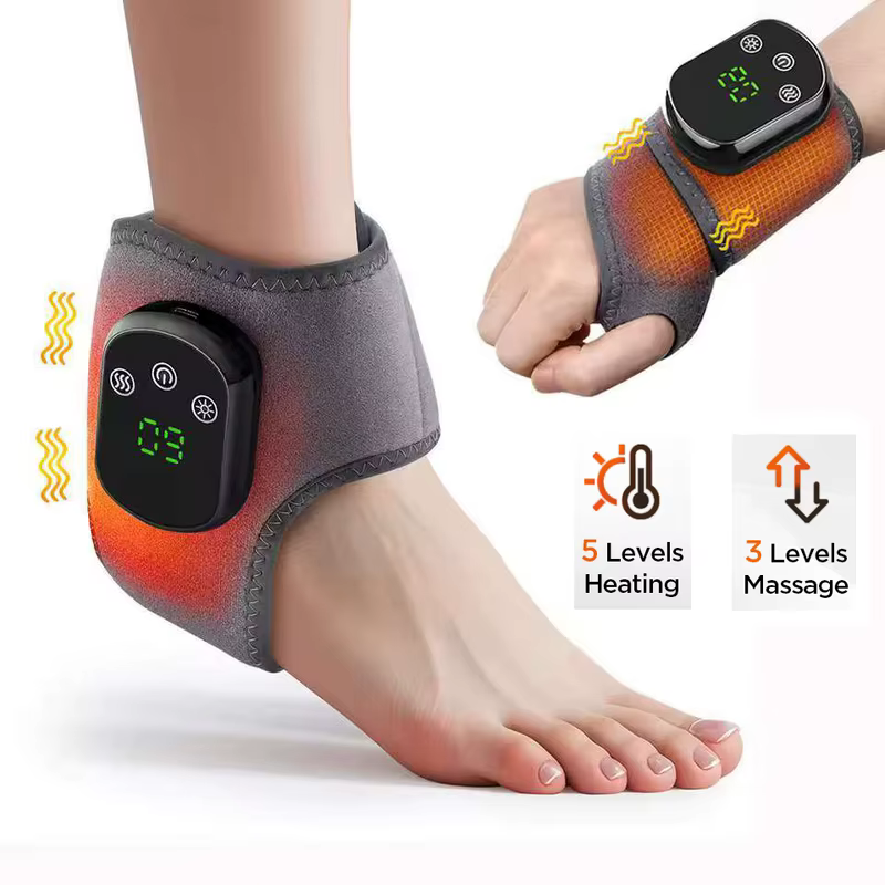 Aquecimento elétrico guarda de pulso vibração massagem compressa quente cinta de pulso tornozelo envoltório mão pé protetor pulseira recarregável