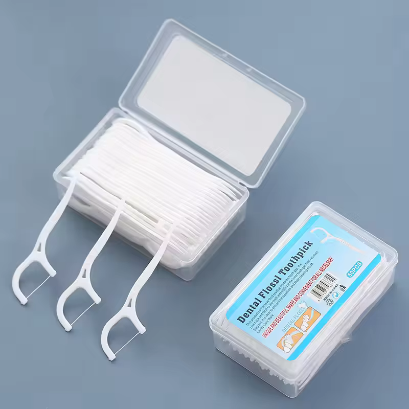 50 Unidades de Fio Dental com Haste, Palitos de Dente, Escovas Interdentais para Limpeza e Higiene Bucal