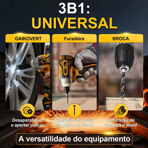 Rhovistar Chave De Impacto 20V 580N.M, 2 Baterias 4.0Ah Maleta De Transporte, Kit Completo De Soquetes E Bicos