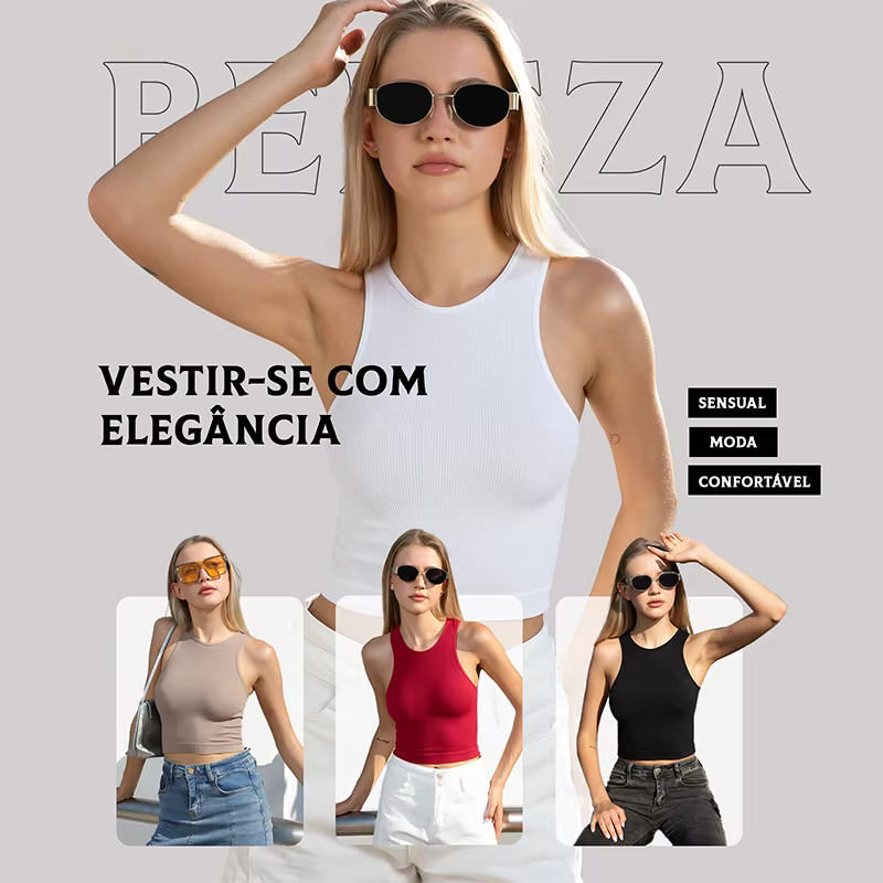 Women's tanks, Regata de tricô canelado, regata sem mangas de malha inteira， O tecido é confortável e não deixa passar luz