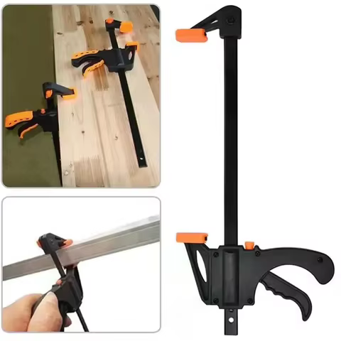 Grampos Sargento de Abertura Rápida Universais Tipo F 4 Pol Kit 4 para Marcenaria e Carpintaria Ferramentas