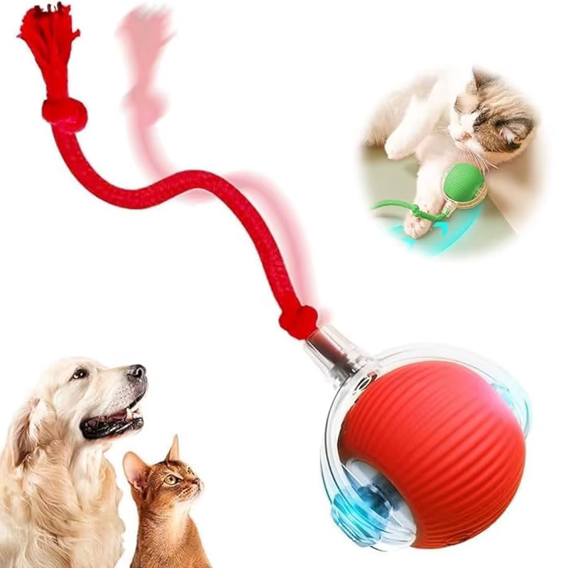 Brinquedo Automático para Gatos Bola Interativa com Sensor de Movimento e Cauda Falsa Design Seguro que Não Machuca