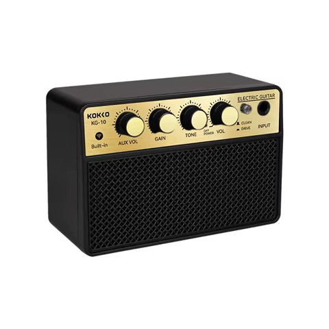 KOKKO-Alto-falante de guitarra elétrica, 10W, recarregável, portátil, áudio BT, conexão para fones de ouvido, 6,35mm, interface