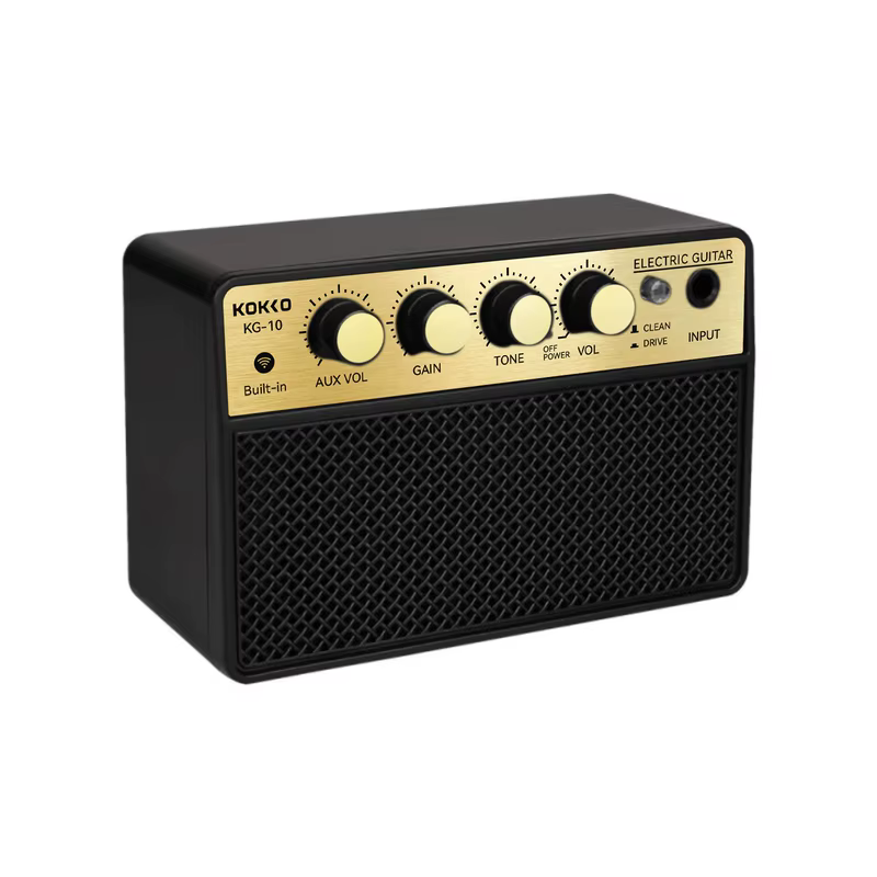 KOKKO-Alto-falante de guitarra elétrica, 10W, recarregável, portátil, áudio BT, conexão para fones de ouvido, 6,35mm, interface