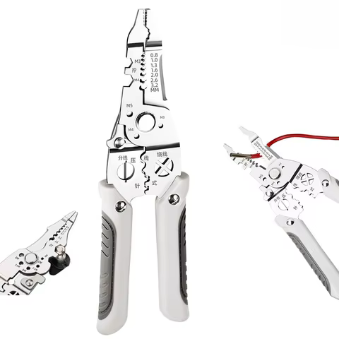 Kit de Alicates Multifuncionais Profissionais para Decapar, Crimpar e Torcer Fios, Maleta Completa para Eletricistas