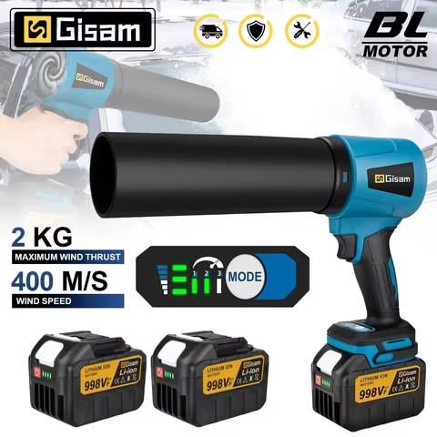 Soprador Elétrico Sem Escovas Gisam 30000RPM, Ventilador Turbo Sem Fio 15000RPM, Ferramentas de Alta Potência para Bateria Makita 18V