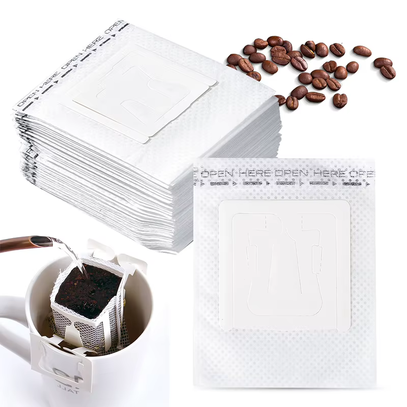 Kit de Filtros de Café Descartáveis com Abas Laterais 50/100/150 Unidades, Papel Puro Sem Sabor para Café